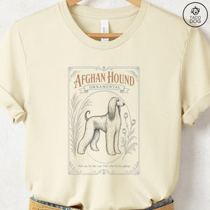 Afghan Hound Ornamental Seed Packet T-Shirt Natural Taco-Dog