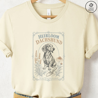 Dachshund Heirloom Seed Packet T-Shirt Natural S Taco-Dog