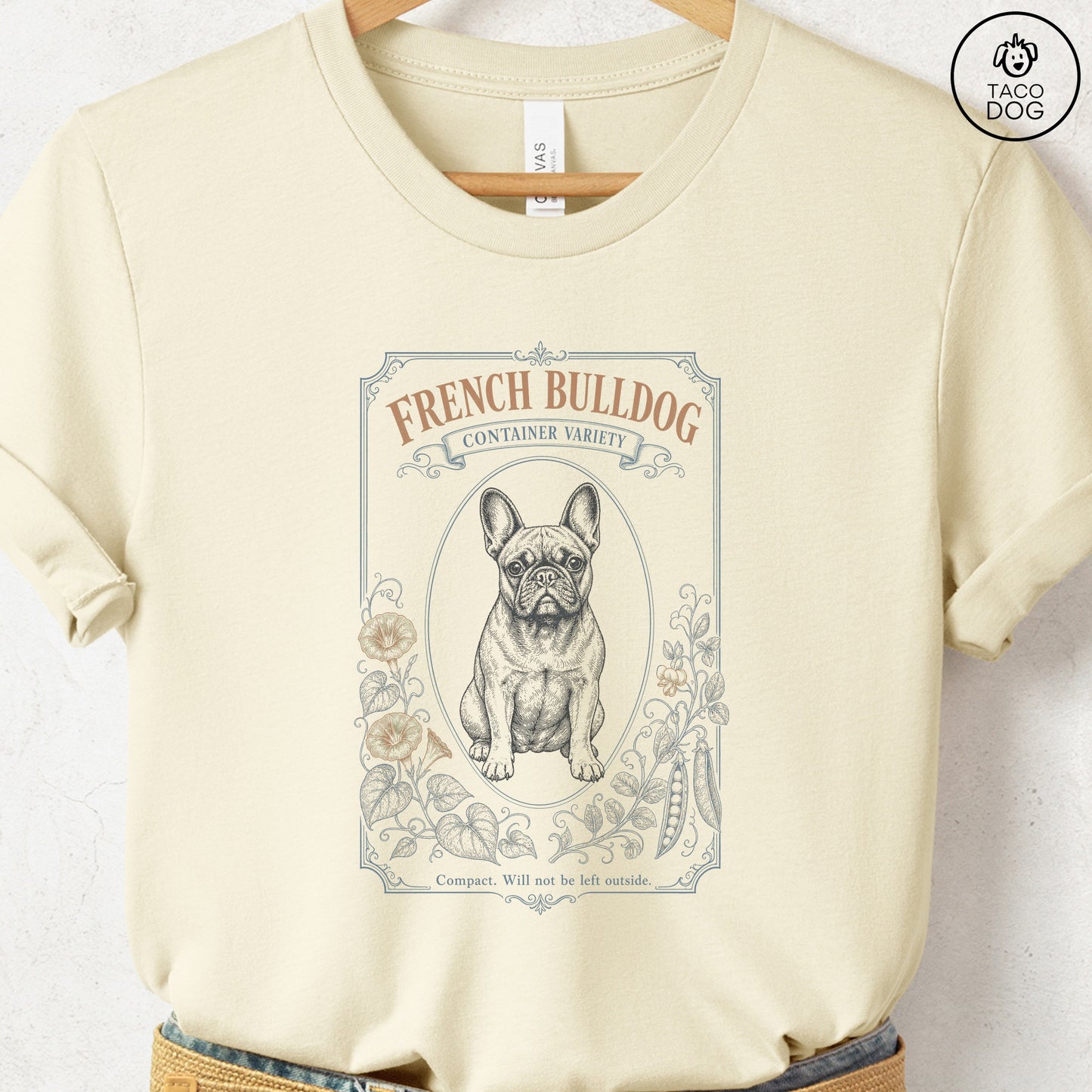 French Bulldog Container Variety Seed Packet T-Shirt Natural S Taco-Dog