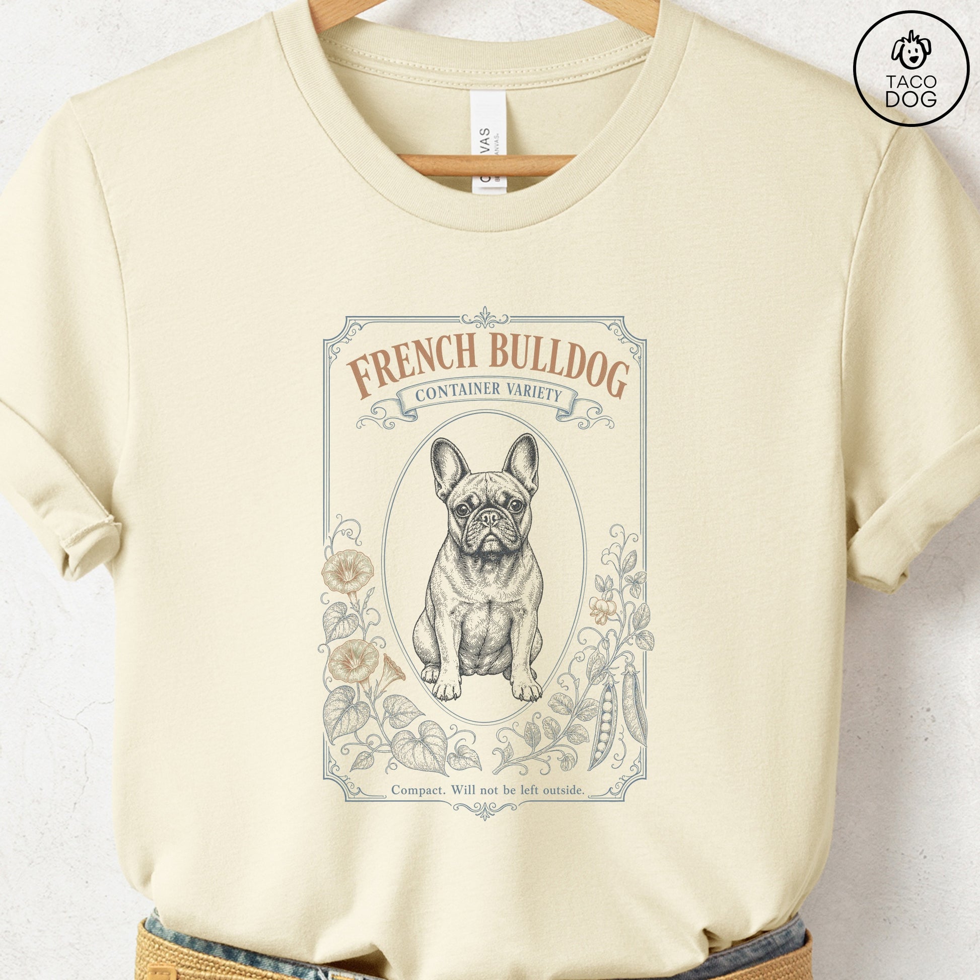 French Bulldog Container Variety Seed Packet T-Shirt Natural S Taco-Dog