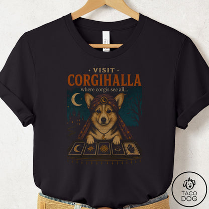 Corgi Tarot T-Shirt Black Taco-Dog