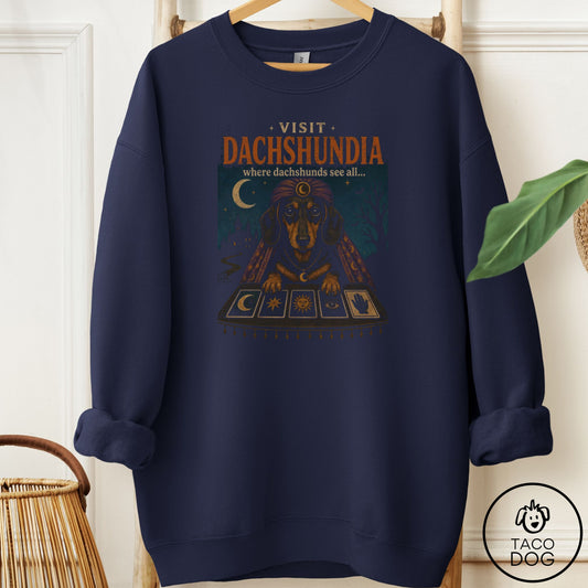 Dachshund Tarot Sweatshirt Navy Taco-Dog