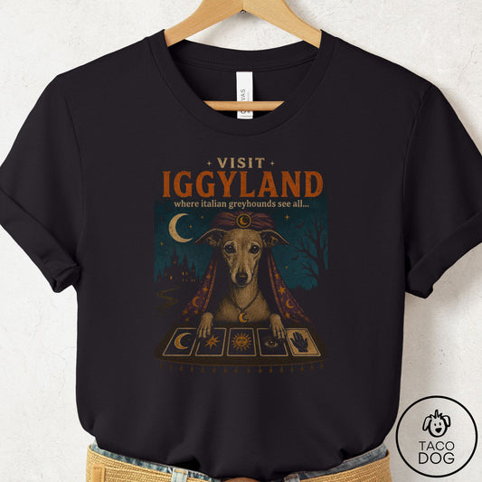 Italian Greyhound Whippet Tarot T-Shirt Black Taco-Dog