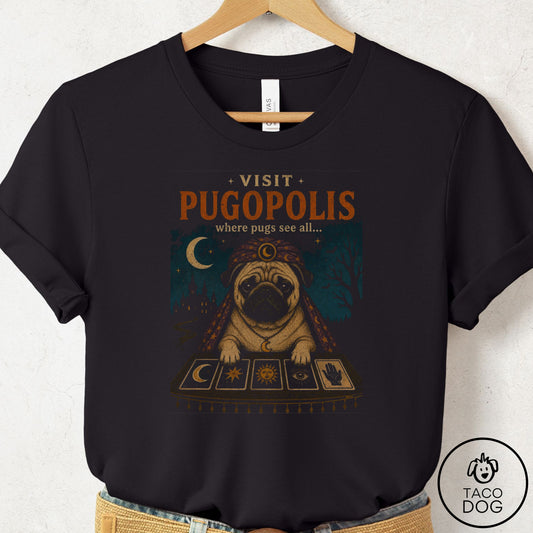 Pug Tarot T-Shirt Black Taco-Dog