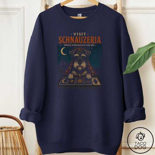 Schnauzer Tarot Sweatshirt Navy Taco-Dog