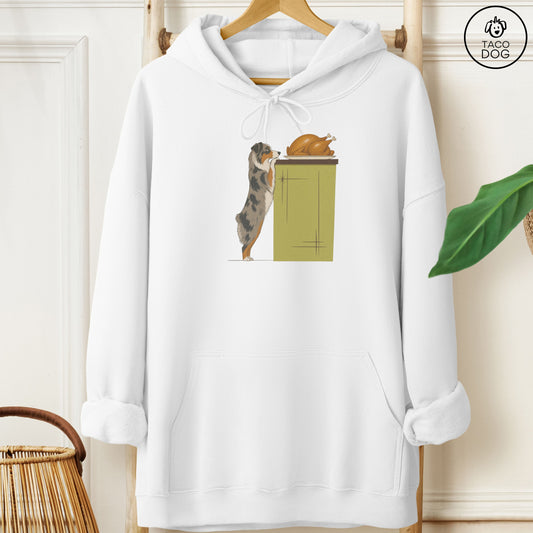 Australian Shepherd Turkey Hoodie White Taco-Dog
