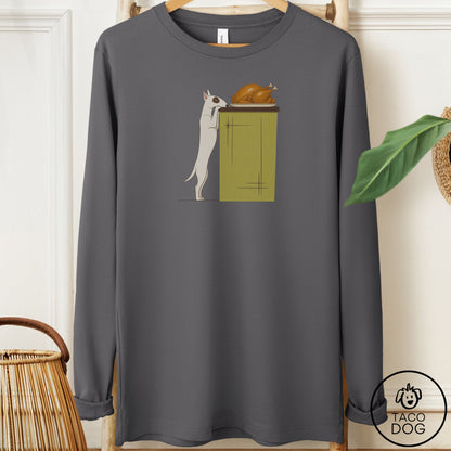 Bull Terrier Turkey Long Sleeve Tee Asphalt Taco-Dog
