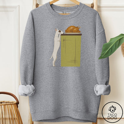 Bull Terrier Turkey Sweatshirt Graphite Heather Taco-Dog