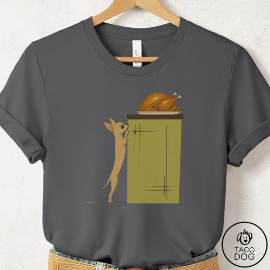 Chihuahua Turkey T-Shirt Asphalt Taco-Dog