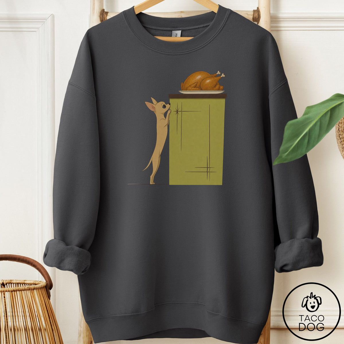 Chihuahua Turkey Sweatshirt Charcoal Taco-Dog