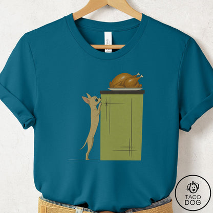 Chihuahua Turkey T-Shirt Deep Teal Taco-Dog