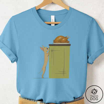 Chihuahua Turkey T-Shirt Ocean Blue Taco-Dog
