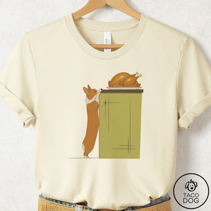Corgi Turkey T-Shirt Natural Taco-Dog