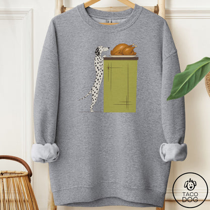 Dalmatian Turkey Sweatshirt Graphite Heather Taco-Dog