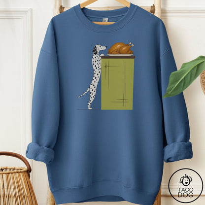 Dalmatian Turkey Sweatshirt Indigo Blue Taco-Dog