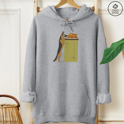 German Shepherd Turkey Hoodie Graphite Heather Taco-Dog