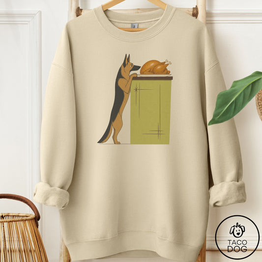 German Shepherd Turkey Sweatshirt Sand Taco-Dog