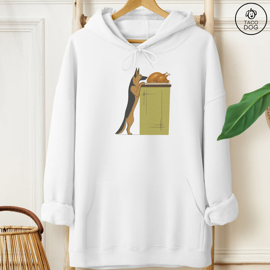 German Shepherd Turkey Hoodie White Taco-Dog
