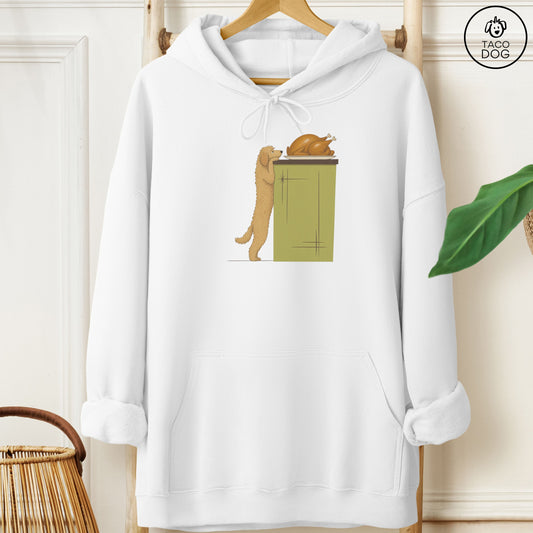 Doodle Turkey Hoodie White Taco-Dog