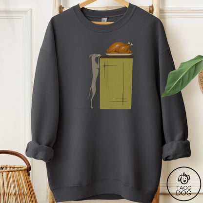 Italian Greyhound Whippet Turkey Sweatshirt Charcoal Taco-Dog