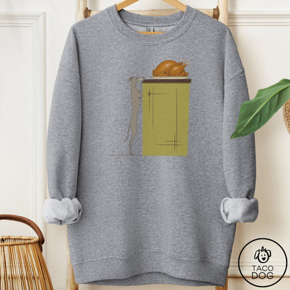 Italian Greyhound Whippet Turkey Sweatshirt Graphite Heather Taco-Dog