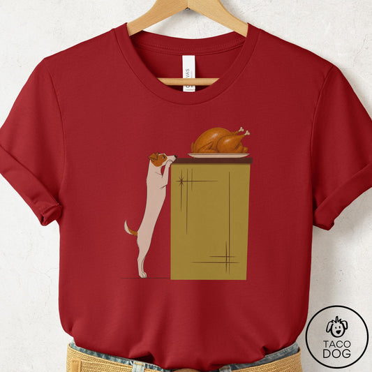Jack Russell Turkey T-Shirt Canvas Red Taco-Dog