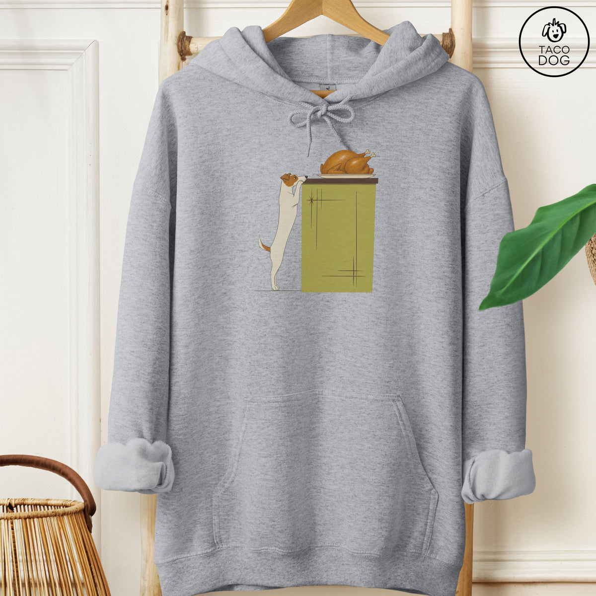 Jack Russell Turkey Hoodie Graphite Heather Taco-Dog