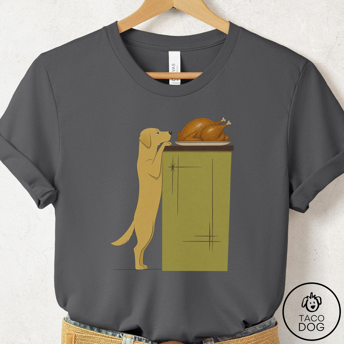Labrador Retriever Turkey T-Shirt Asphalt Taco-Dog