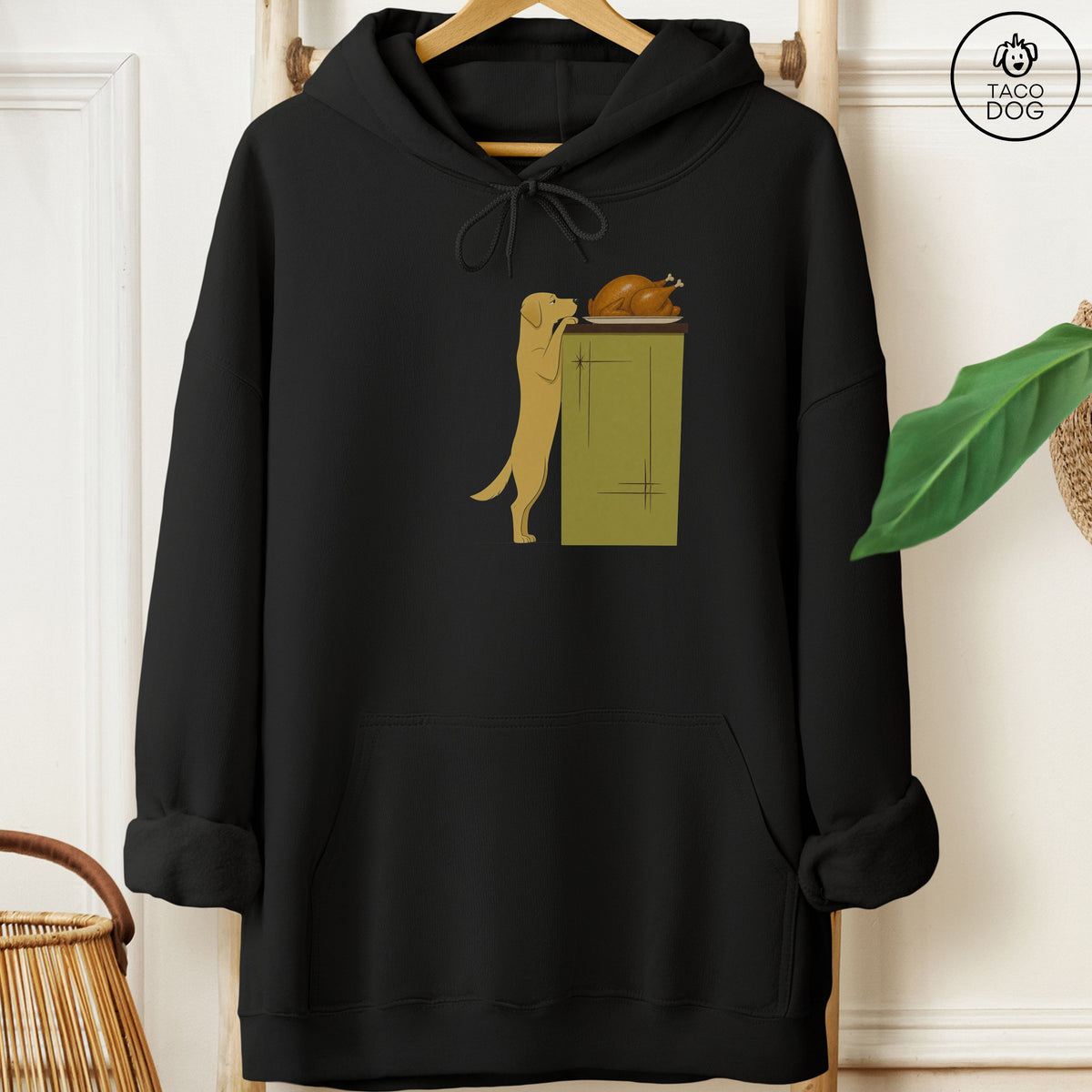 Labrador Retriever Turkey Hoodie Black Taco-Dog