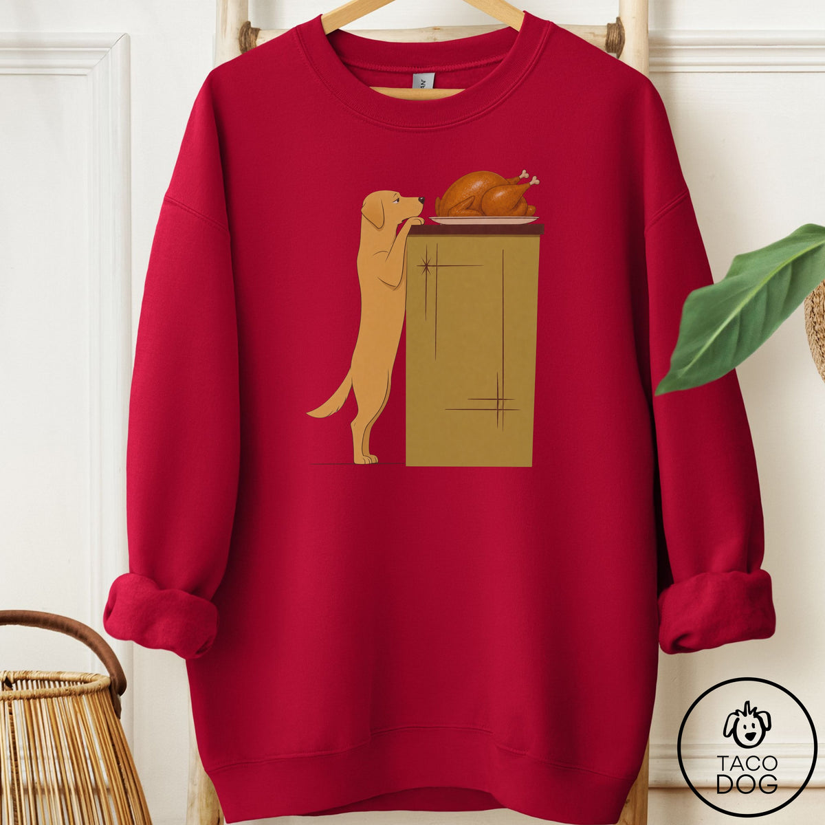 Labrador Retriever Turkey Sweatshirt Cardinal Red Taco-Dog