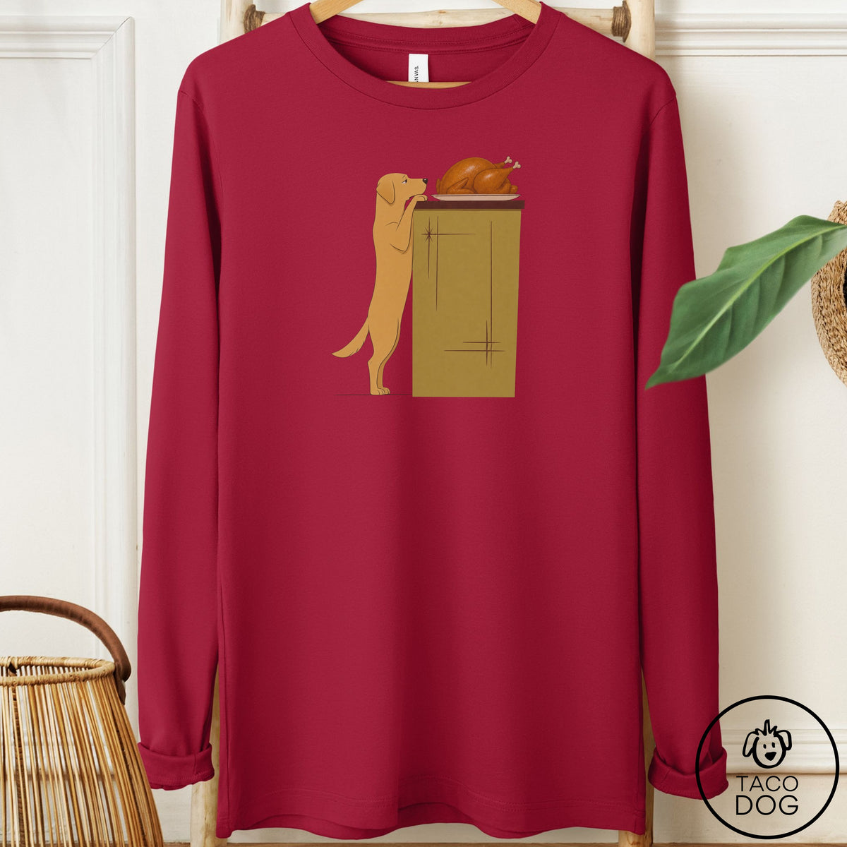Labrador Retriever Turkey Long Sleeve Tee Cardinal Taco-Dog