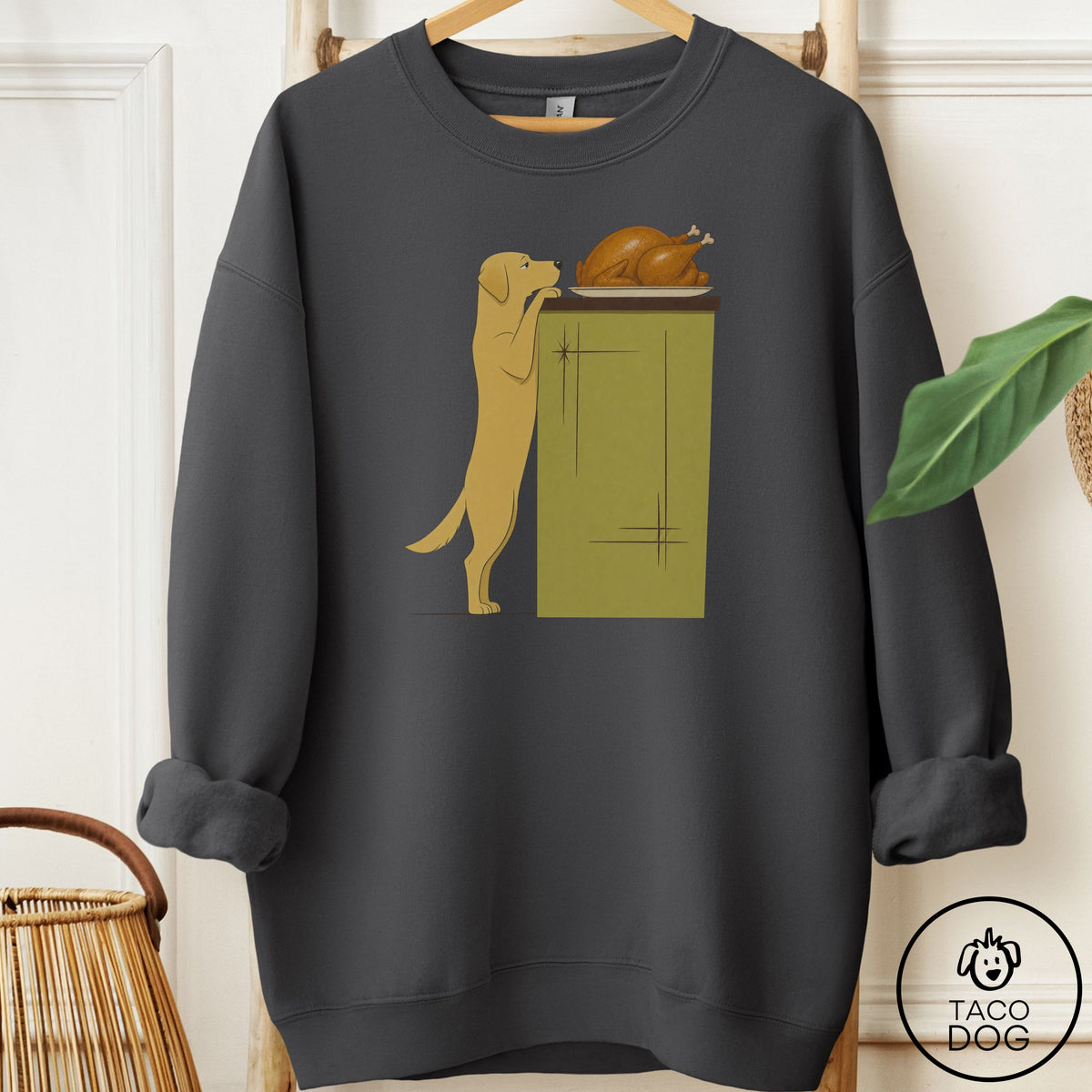 Labrador Retriever Turkey Sweatshirt Charcoal Taco-Dog