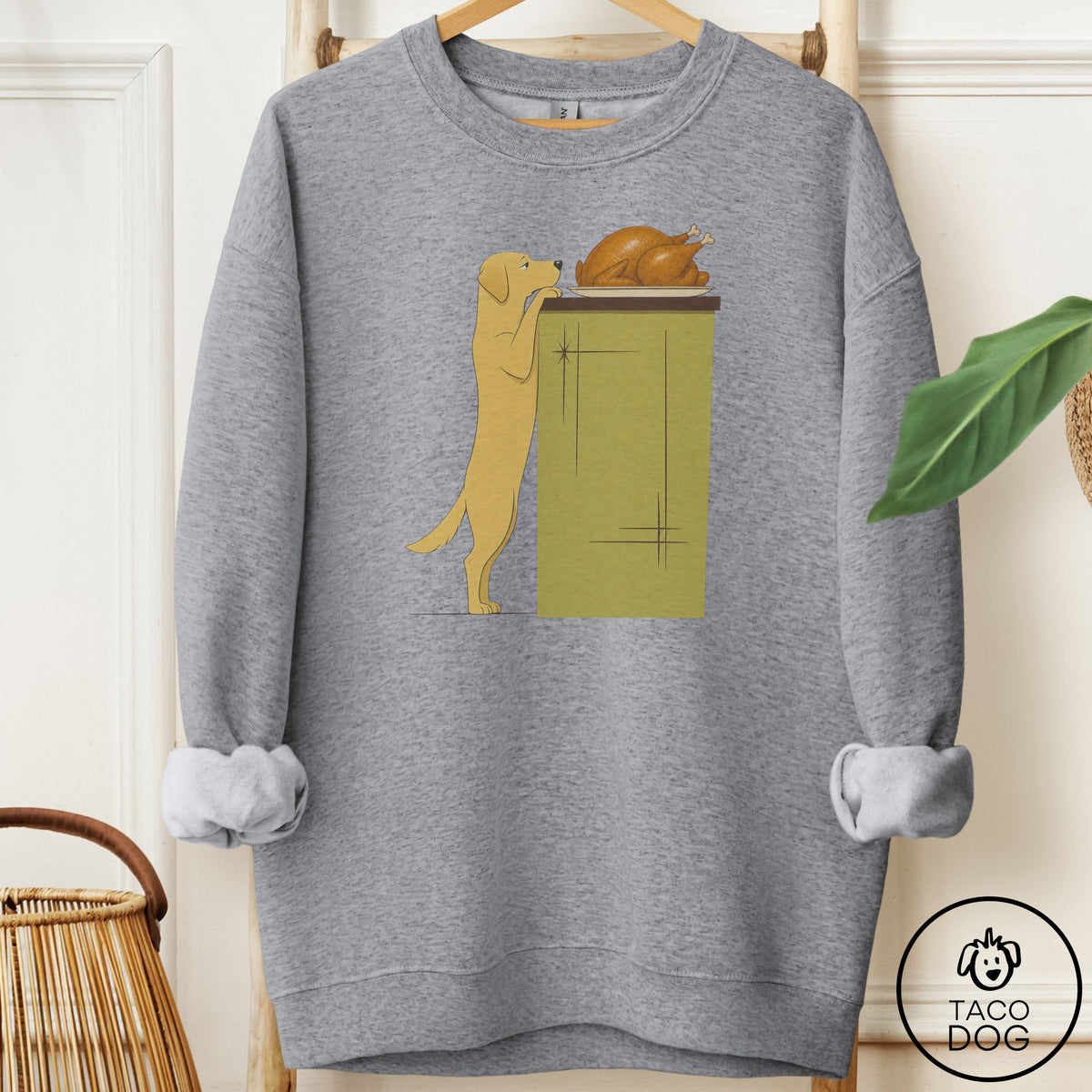 Labrador Retriever Turkey Sweatshirt Graphite Heather Taco-Dog