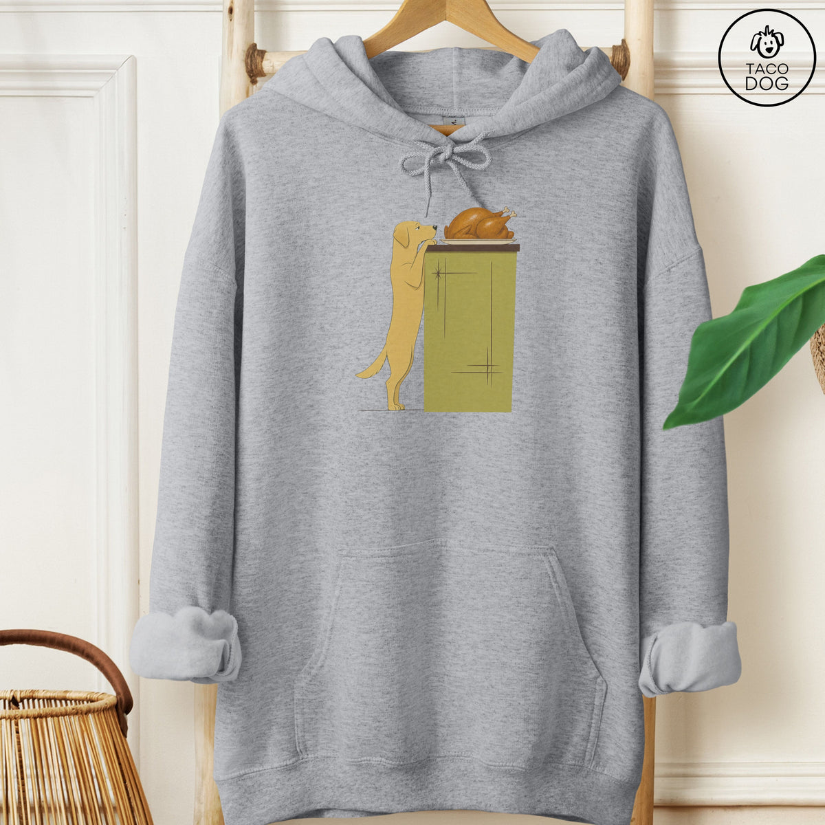 Labrador Retriever Turkey Hoodie Graphite Heather Taco-Dog