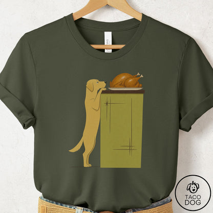 Labrador Retriever Turkey T-Shirt Military Green Taco-Dog