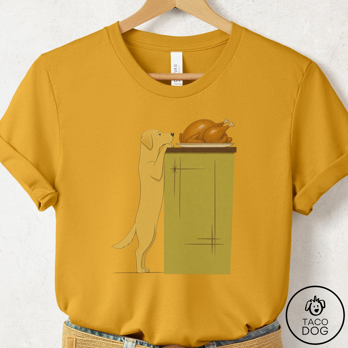 Labrador Retriever Turkey T-Shirt Mustard Taco-Dog