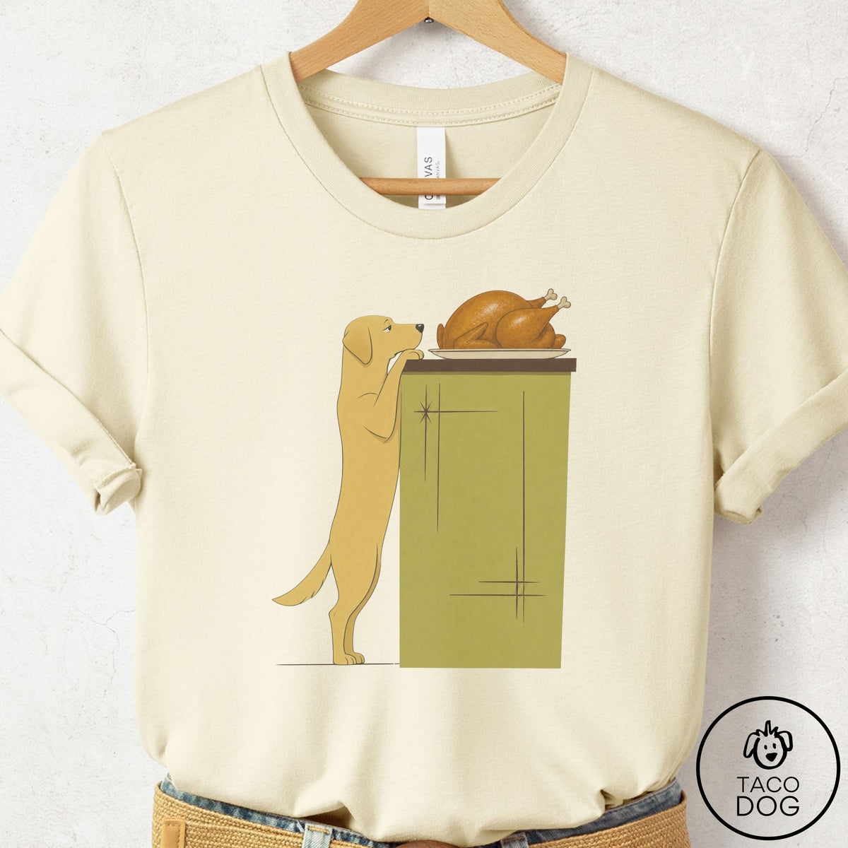 Labrador Retriever Turkey T-Shirt Natural Taco-Dog