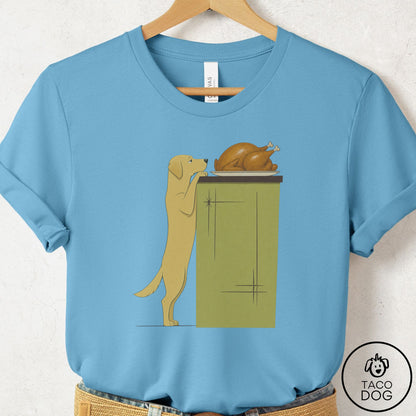 Labrador Retriever Turkey T-Shirt Ocean Blue Taco-Dog