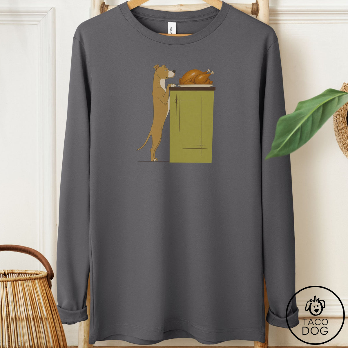 Pitbull Turkey Long Sleeve Tee Asphalt Taco-Dog