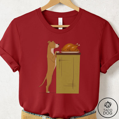 Pitbull Turkey T-Shirt Canvas Red Taco-Dog