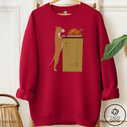 Pitbull Turkey Sweatshirt Cardinal Red Taco-Dog