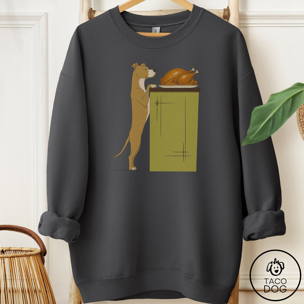 Pitbull Turkey Sweatshirt Charcoal Taco-Dog