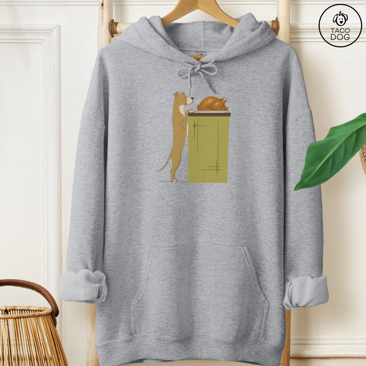 Pitbull Turkey Hoodie Graphite Heather Taco-Dog