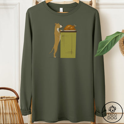 Pitbull Turkey Long Sleeve Tee Military Green Taco-Dog