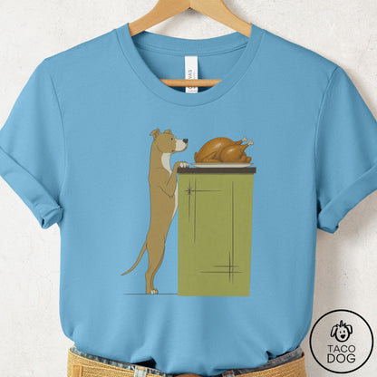 Pitbull Turkey T-Shirt Ocean Blue Taco-Dog