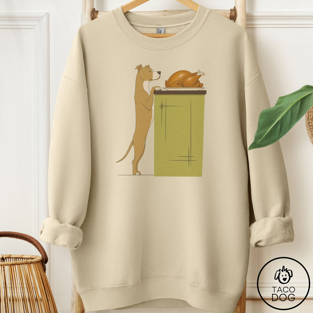 Pitbull Turkey Sweatshirt Sand Taco-Dog