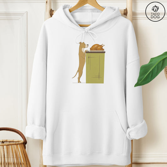 Pitbull Turkey Hoodie White Taco-Dog