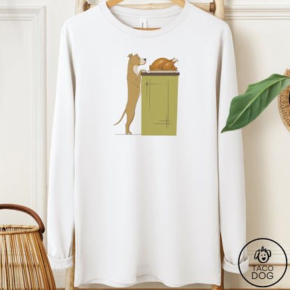 Pitbull Turkey Long Sleeve Tee White Taco-Dog