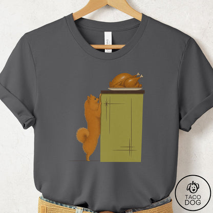 Pomeranian Turkey T-Shirt Asphalt Taco-Dog