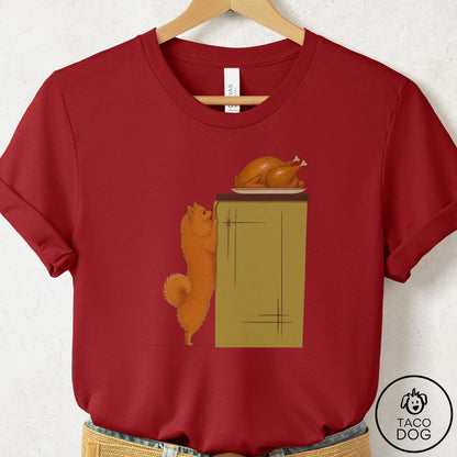 Pomeranian Turkey T-Shirt Canvas Red Taco-Dog